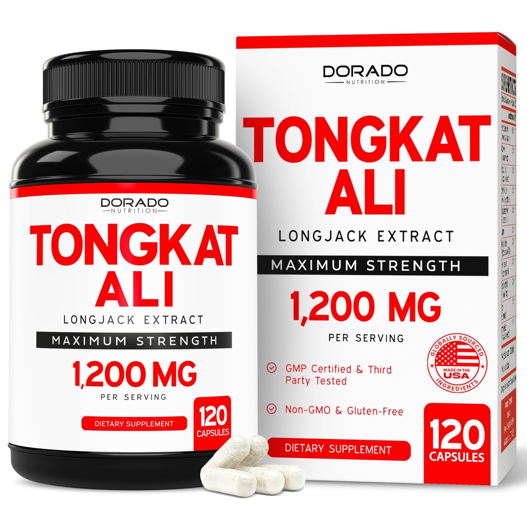 Tongkat Ali Für Männer (Longjack) Eurycoma Longifolia Extrakt 1200mg pro Servierung, 120 Kapseln - Longjack Tongkat Ali für Männer Gesundheit & Vitalität Unterstützung - Third Party Tested, USA Made & Non-GMO