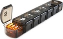 XL Wöchentliche Pille Box Organizer 7 Tage, 1 Woche Jumbo Pill Dispenser Fall Einmal am Tag, MOLN HYMY Tägliche Medizin Container halten Medikamente, Vitamine, Fischöle und Nahrung (Schwarz