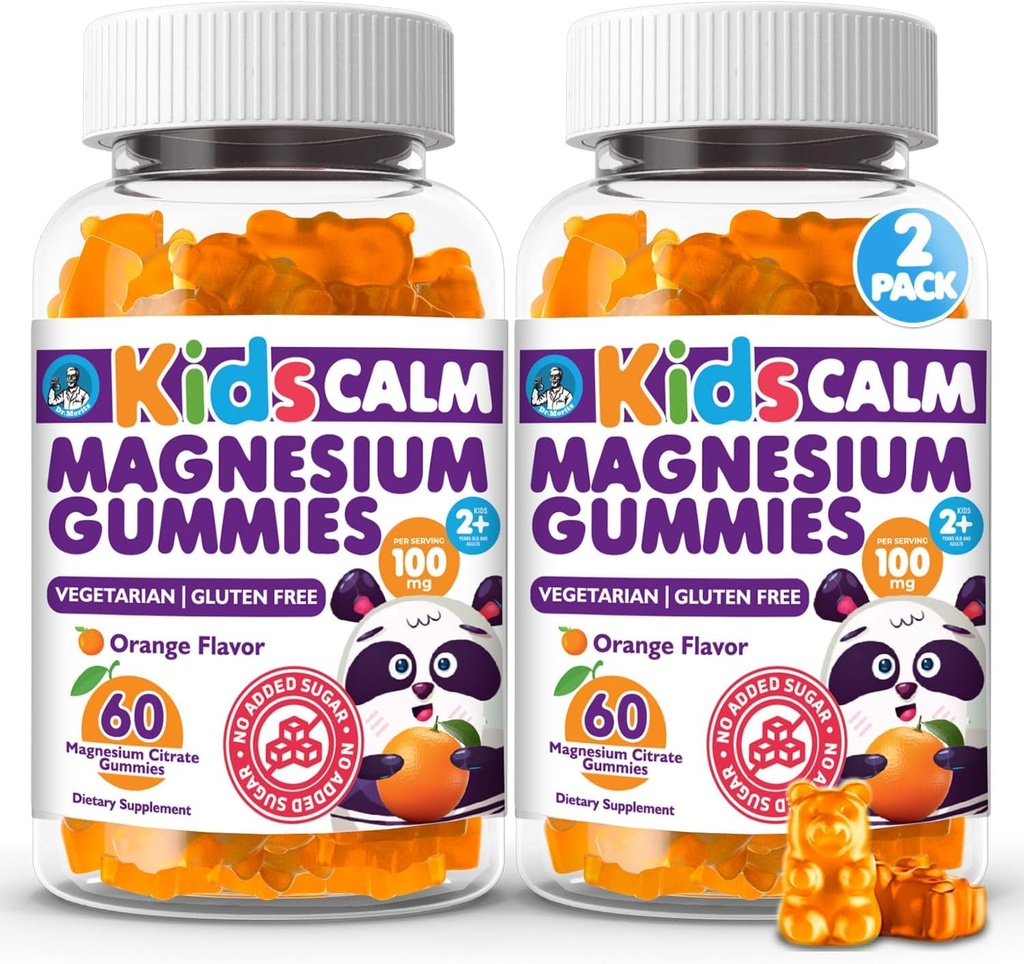 Dr. Moritz Beruhigende und entspannende Kinder Magnesium Gummi, Non-GMO und Low Sugar Magnesium Kinder Chewy Supplements, Schlafgummis Kids, Orange Flavor