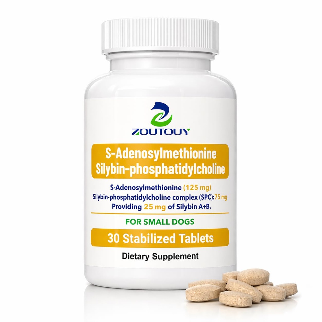 Same and Silybin for Dogs,Hepatic Supplement for Liver & Brain,30 Tablets | Liver Supplements for Dogs,S-Adenosyl-L-Methionine, Same for Dog, , Dog Liver Support, 45 Tablets for Small dogs(up to 12lbs)