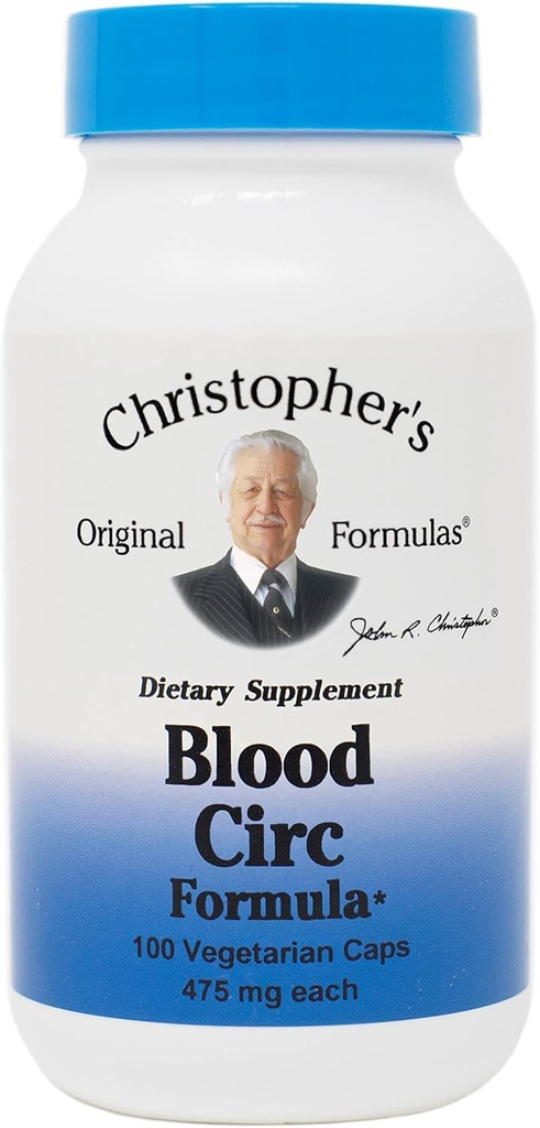 Christopher's Original Formeln Blut Zirc Formel Kapseln, Kräuterergänzung für Herz-Kreislauf- und Kreislauf-Wellness, 100 Kapseln
