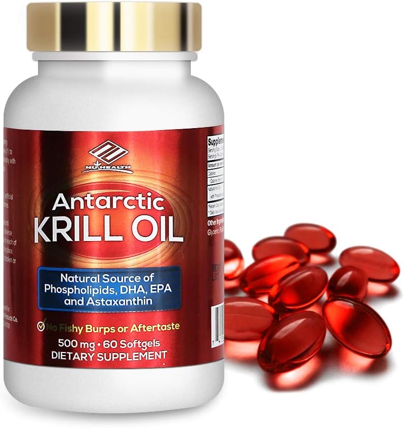 Antarktis Krill Öl Nahrungsergänzung (500 mg, 60 Softgels)
