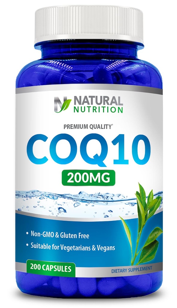 Generisches natürliches Vitamin Coq10 200mg, 200 Kapseln, schnelle Absorption - Glutenfrei & Non-GMO