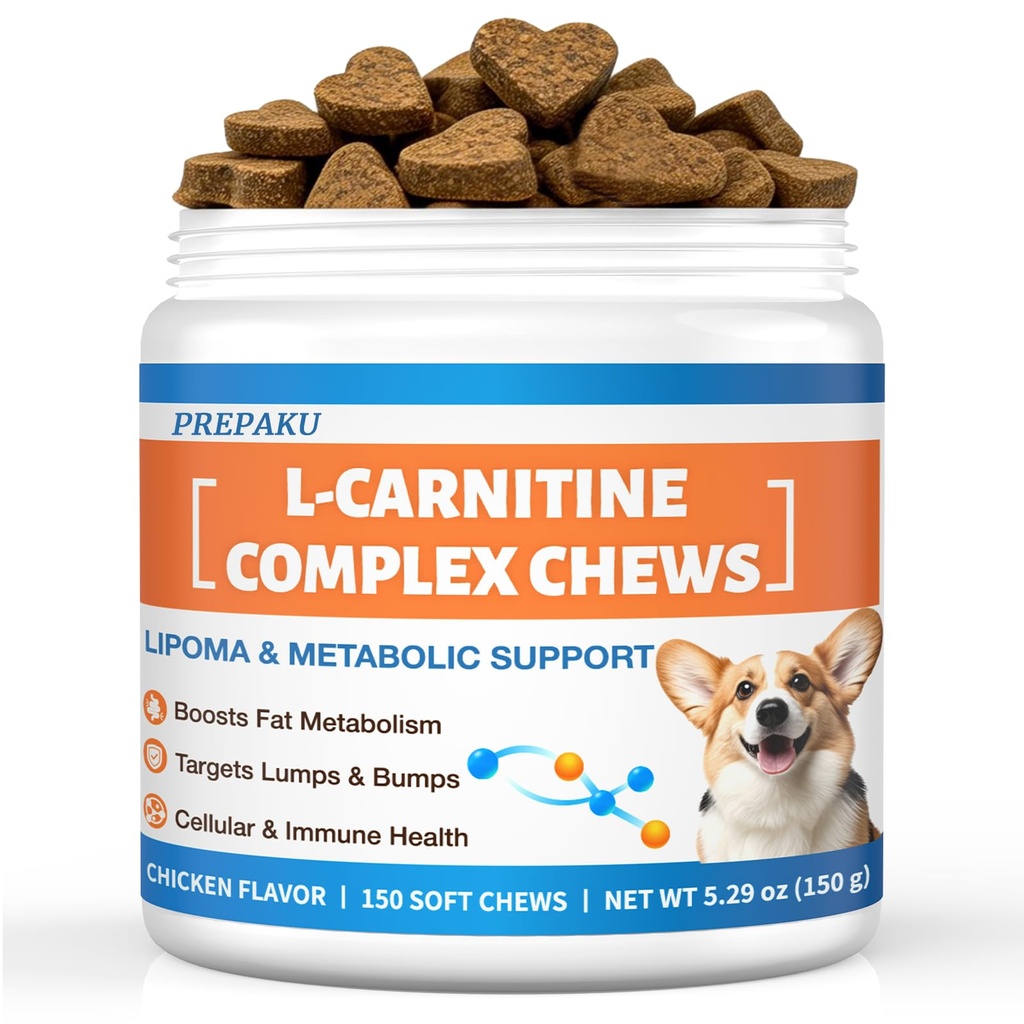 Lipoma Treatment for Dogs – L-Carnitine Optimizes Fat Metabolism, 150 Chews | For Comfort; Advanced Formula with Turkey Tail, Yunnan Sanqi, CoQ10 & Curcumin Blend for Cellular Care, Immunity & Vitality
