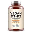 AMANDEAN Vegan Vitamin D3 K2. 5000 iu aus Algae. All-Trans MK-7. 120 Softgels. Pflanzen-Based & Carrageenan Free. Organic Coconut Oil Blend. für Mood, Knochen, Herz, Immune Gesundheit (Packaging Mai Vary)