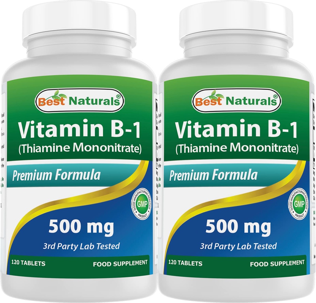 Meilleurs naturels vitamine B1 comme mononitrate de thiamine 500 mg comprimés (120 Nombre (paquet de 2))