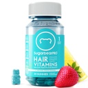 SugarBearPro Haar Vitamin Gummy 1 Monat Versorgung, Extra Stärke Biotin 6000mcg für Haarwachstum, Vegan Vitamin B12, MSM, Inositol, Omega 3, Elderberry, Zertifizierte Kosher, Halal, Cruelty-Free