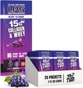 Ernährungsdesigns LPS Liquid Collagen & Whey Protein Supplement - Non-GMO Drink, Sugar-Free - fördert gesunde Haut und Haar für Männer & Frauen, Trauben, Single Serve (25 Packungen)