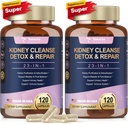Totaria (2 P) Nettoyer le rein et le foie Détox et réparer Capsules, Chanca Piedra et pilules de canneberge pour supplément de soutien du foie et du rein Extra Strength for Stones Dissolver, Urinary Tract Health for Woman