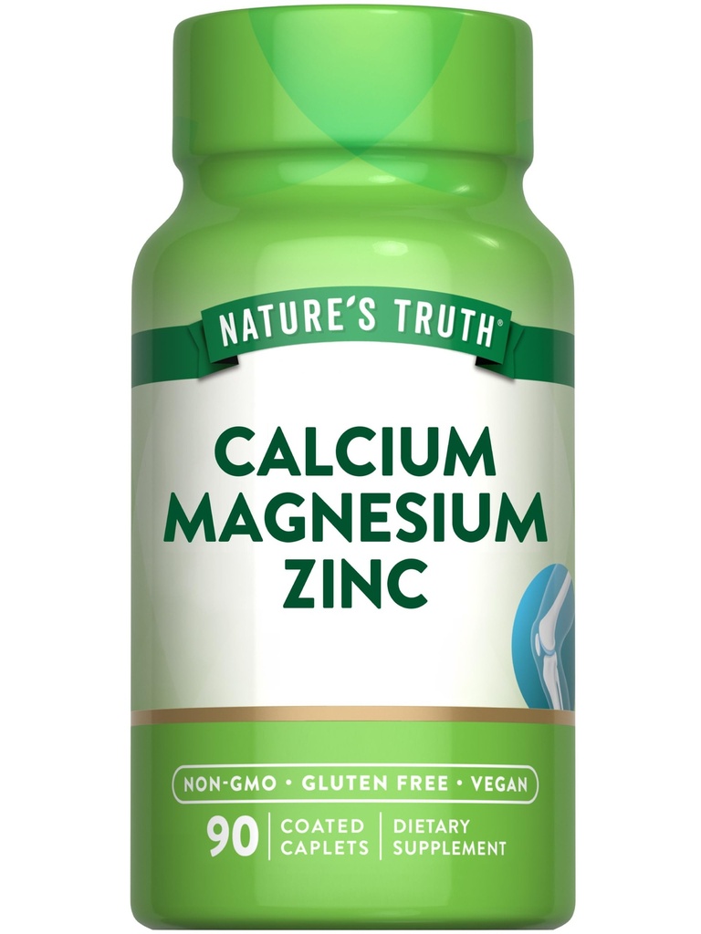 Nature's Truth Calcium Magnésium Zinc. 90 Caplets enduits.