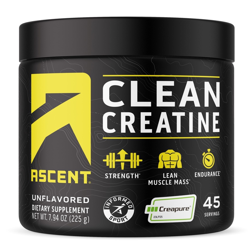 Poudre monohydratée de créatine à ascension propre - 5G par portion, supplément créapure - non aromatisé, 45 portions