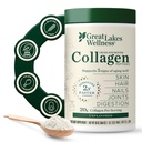 Great Lakes Wellness Collagen Peptides Poudre pour la peau, les cheveux, les ongles, les articulations et la digestion - Non aromatisé - Dissoudre rapidement Hydrolysé, non-OGM, Keto, Kosher - 16oz