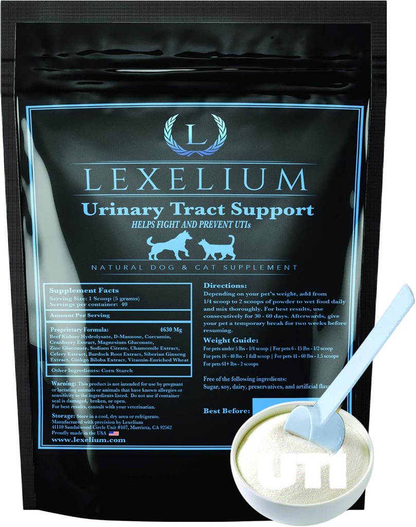 Bio Urinary Tract Infection UTI Unterstützung für Hunde und Katzen - Fortified with Cranberry, D Mannose, and Curcumin - Optimiert Kidney & Bladder Funktion - Kann Kidney/Bladder Stones verhindern - 200 G