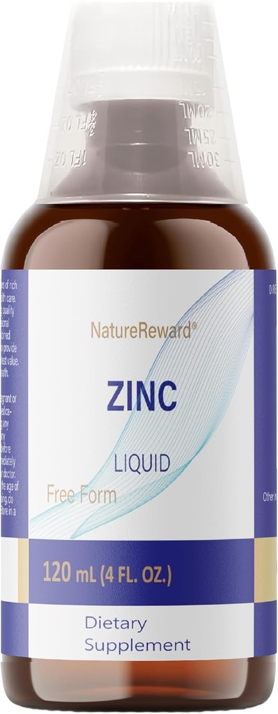 Zinc liquide organique, 60 portions – Sulfate de zinc sans alcool – soutient la santé immunitaire et le métabolisme – antioxydant – sans gluten, sans OGM, végétalien et paléofriendly (120 ml), 4 FL OZ