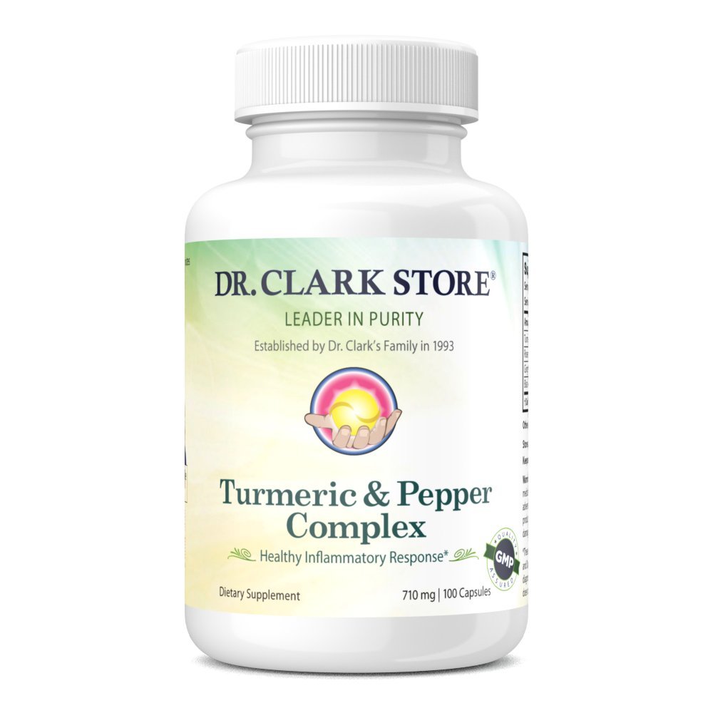 Dr Clark Store Turmeric & Black Pepper Extract – 710mg, 100 Kapseln, Immununterstützung, Antioxidans, Verdauungsgesundheitsergänzung für Erwachsene