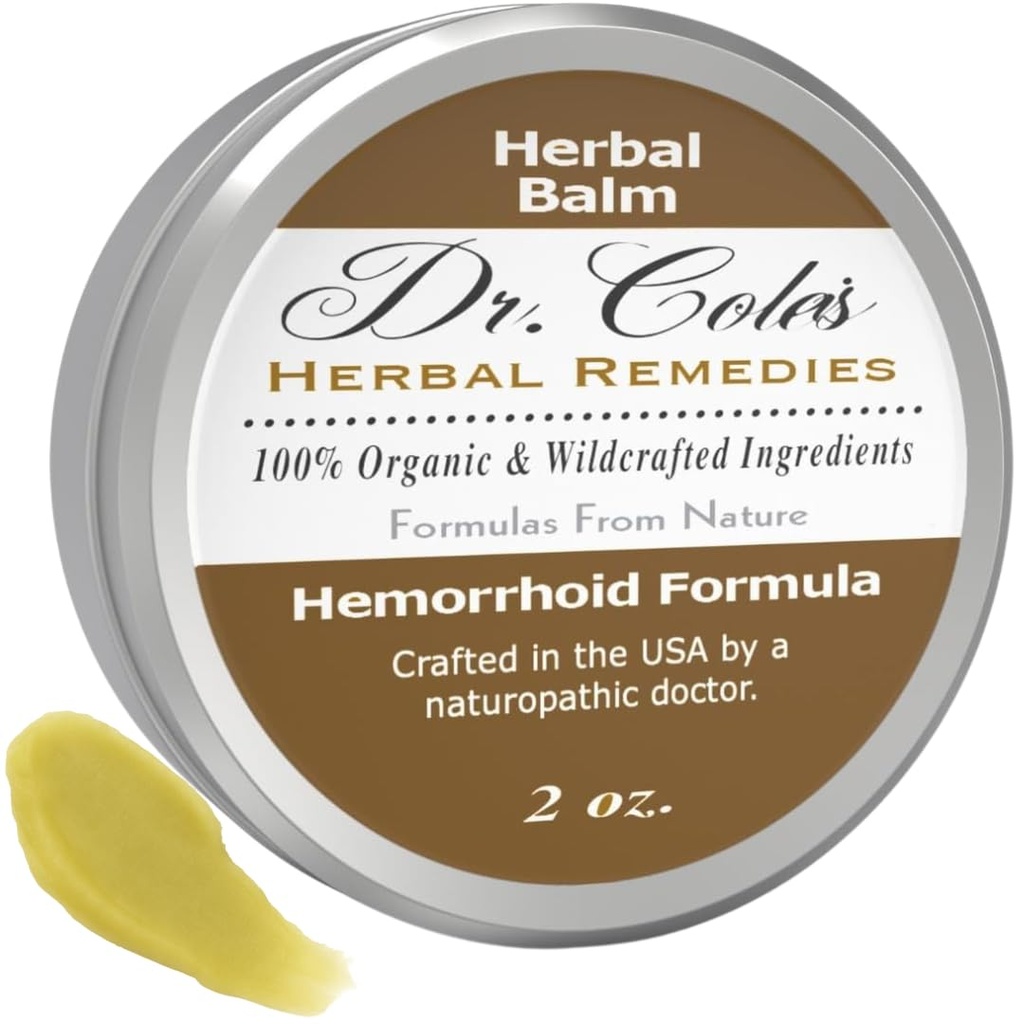 Dr. Cole’s Hemorrhoid Treatment – Organic Herbal Ointment for External Hemorrhoid Soothing & Comfort – Plant-Based, Gentle, No Petroleum or Harsh Chemicals – 2 oz