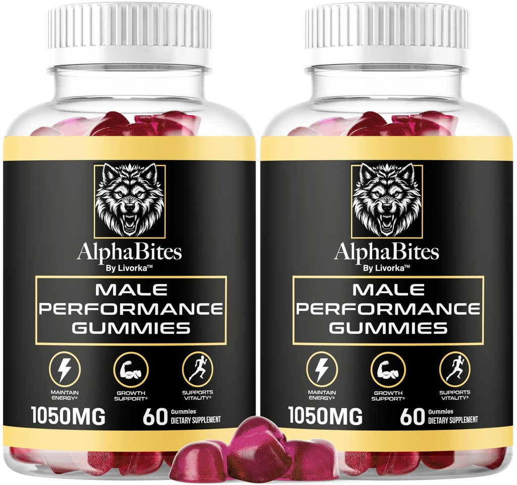 (2 packs) Alpha Bites - Formule originale 7 en 1 Alpha Bites Gummies, AlphaBites pour hommes, Alpha Bites officiels Premium Performance et énergie, Alpha Bite Gummy Reviews, pendant 2 mois
