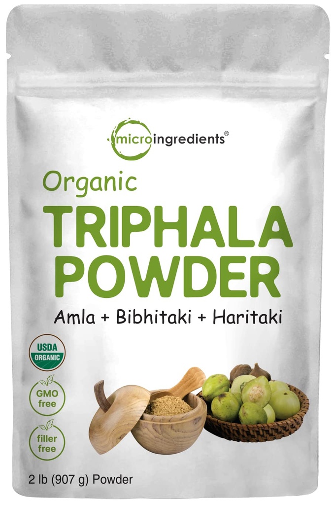 Micro-ingrédients Poudre de triphala biologique, 2 livres (Amla + Haritaki + Bibhitaki)