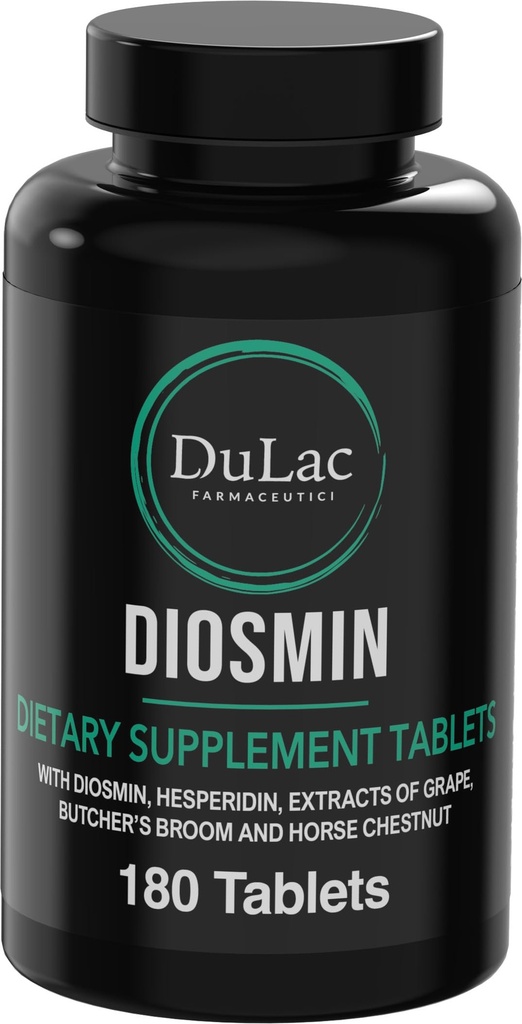 Dulàc - Diosmin Hesperidin 1000mg Nahrungsergänzung 180 Tabletten, angereichert mit Pferdekastanienextrakt und Metzger Broom
