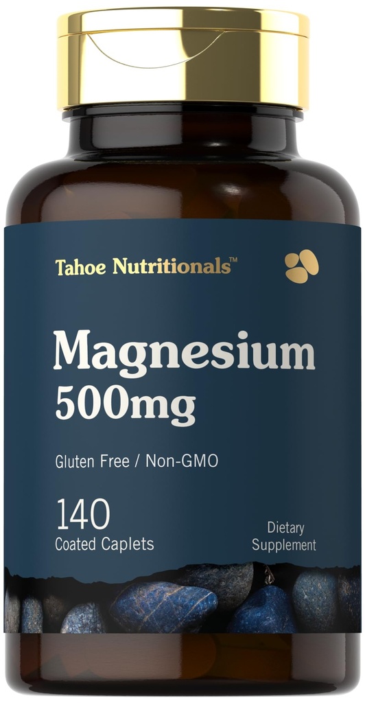 Tahoe Nutritionals Magnesium | 500mg | 140 Coated Caplets | Non-GMO und glutenfreie Ergänzung