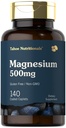 Tahoe Nutritionals Magnésium , 500mg 140 Caplets enduits , Supplément sans OGM et sans gluten