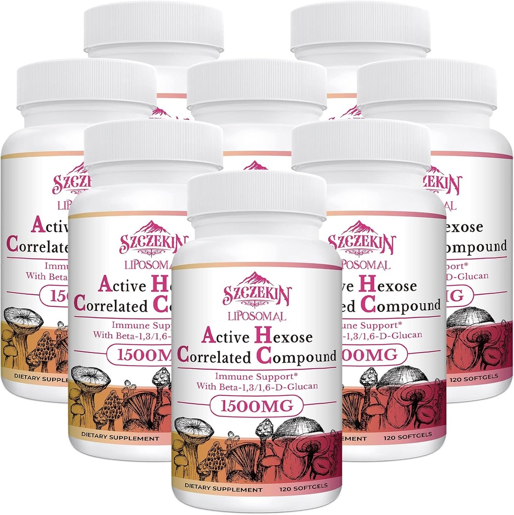 1500mg Liposomal aktive Hexose korrelierte Ergänzung,960 Soft Gels Beta-Glucans mit natürlichem Pilzextrakt, Immunsystem, Leberfunktion, Pflege T-Cell & Killer Cell Activity