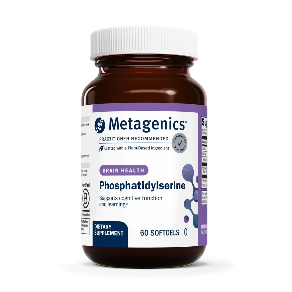 Metagenics Phosphatidylserine - Brain Support Supplement* - für Focus & Learning - Non-GMO & Gluten-Free - 60 Softgels