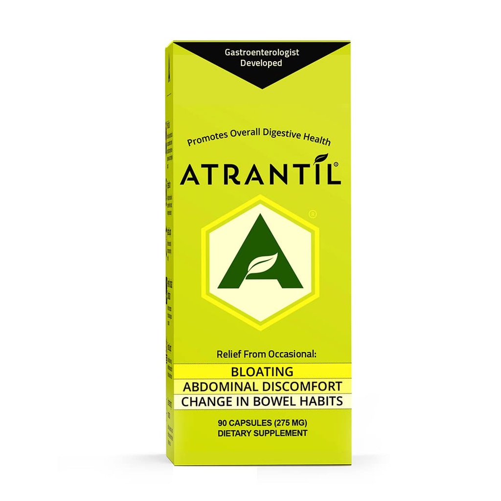 Atrantil 90 Capsules-Antioxydant Polyphénol emballé pour Bloating et Gas Relief, Désagrément Abdominal, Constipation, Diarrhée, Postbiotique, Changement dans les habitudes de Bowel et la santé quotidienne digestive.