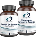 Designs for Designs for Health Magnesium Glycinate Complex (60 Kapseln) & Vitamin D Supreme (30 Softgels) - High Absorption Magnesium mit 5000 IU Vitamin D3 und Vitamin K2 / K1 - Knochen, Immun & Stimmung