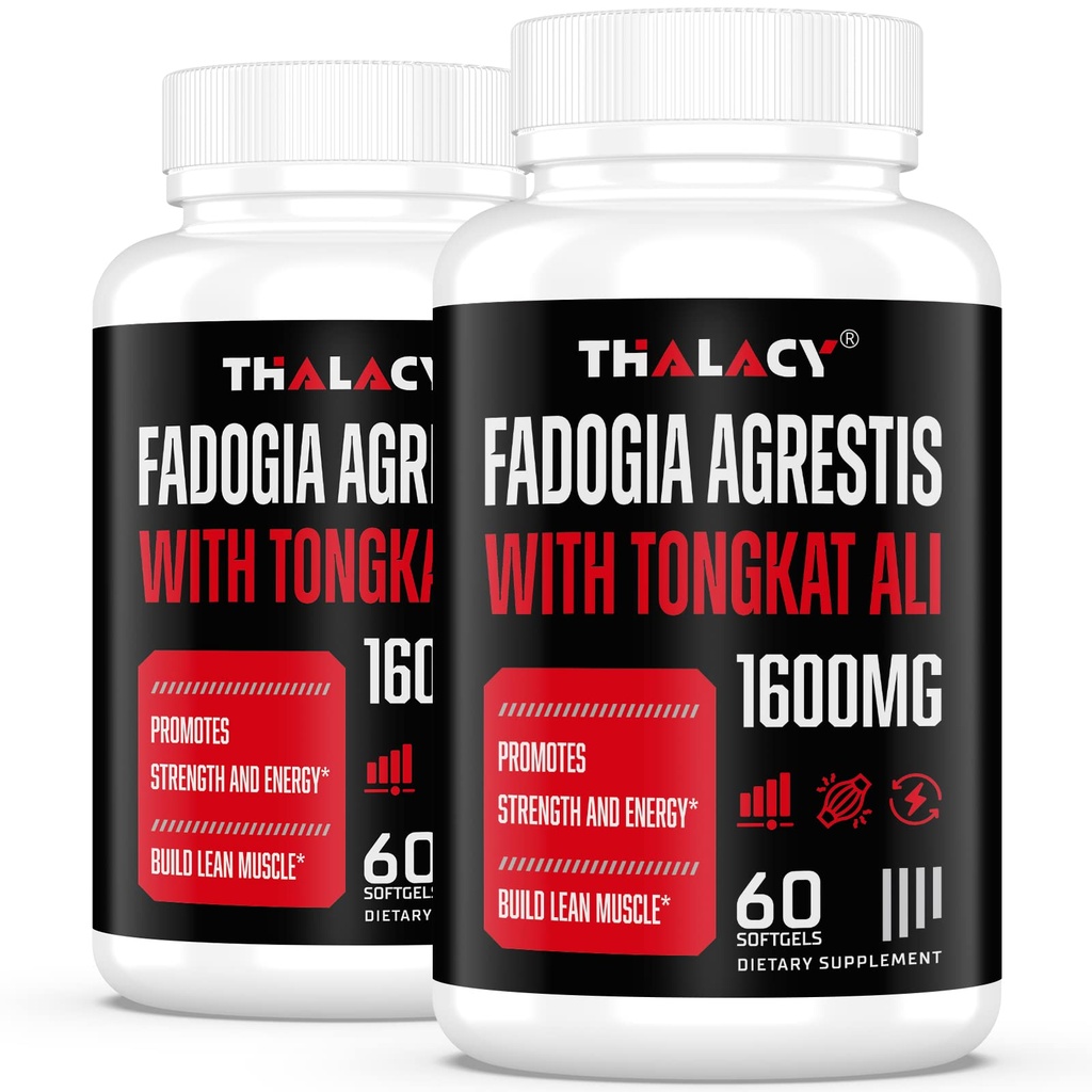 1600mg Fadogia Agrestis Tongkat Ali Supplément, Fadogia Agrestis Extrait pour les hommes avec Ashwagandha - Force maximale, 120 Softgels