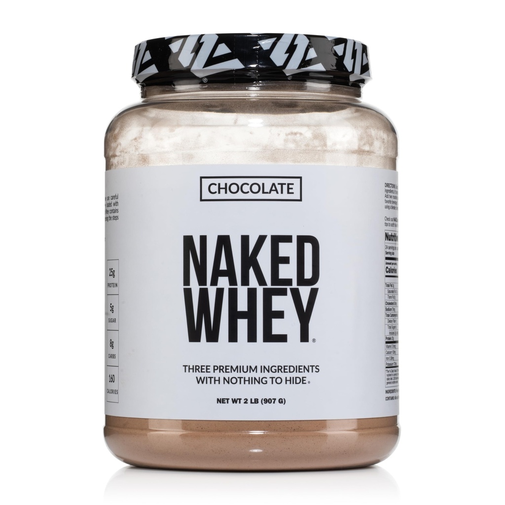 NAKED Whey Chocolate Protein Powder - Nur 3 Zutaten - Gras Fed Whey Protein Powder, Organic Chocolate and Organic Coconut Sugar, No GMO, No Soy und Gluten Free - 24 Portionen