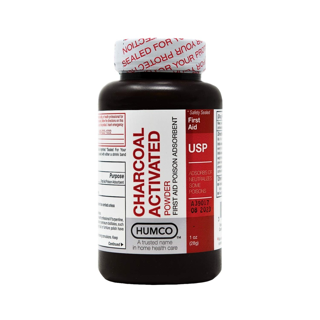 Poudre de charbon activée HUMCO, USP, 1 oz