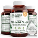 Natürliche Nutra Cal-Mag Citrat mit Vitamin D3,1000/500 mg Komplex, stärken Knochendichte, Muskel und Nerve Gesundheit, Helfen Sie gesunde Zähne, hochverfügbare Quellen, 100 Vegan Tabletten