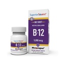 Source supérieure Pas de shot méthylcobalamine B-12 5000 mcg - Vitamine B-12 pour soutenir la production d'énergie, la santé cérébrale et le mieux-être général - Comprimés sublinguals pour l'absorption rapide - 60 comprimés de dissolution