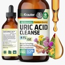 BIO KRAUTER Uric Acid Support Tincture - Natural Kidney Supplement w/Tart Cherry, Milk Thistle, Turmeric Herbal Liquid Extract - Vegan Drops 4 Fl.Oz.
