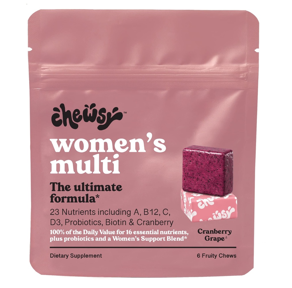 Chewsy - Multivitamines pour femmes Chews - Immune et soutien énergétique, vitamines C, B12, A, D, E, acide folique, probiotiques, biotine - 6 jours d'approvisionnement