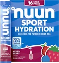 Nuun Sport Elektrolyt-Pulver-Packets mit Magnesium, Kalzium, Kalium, Chlorid und Natrium, Hydration-Packets für On-The-Go, gemischte Berry Flavor, Gluten Free & Vegan, 16 Single Servings
