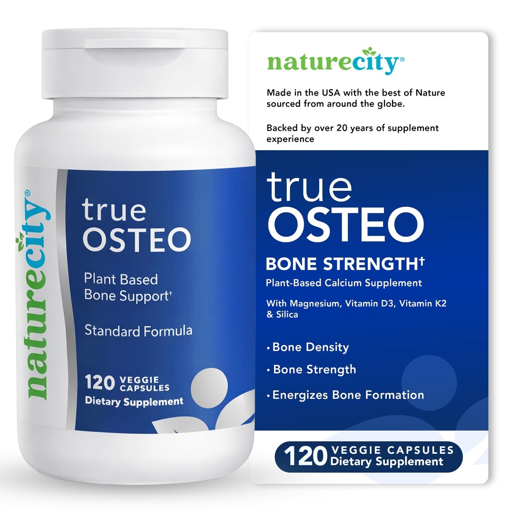 NatureCity True-Osteo Plant-Based Supplement for Bone Strength.
