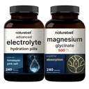 NatureBell Magnésium Glycinat Capsules 500mg & Advanced Electrolyte Hydratation Pills Bundle Pack