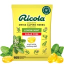 Ricola Sugar Free Lemon Mint Kräutertee unterdrückende Bedrohung Tropfen, 105ct Tasche