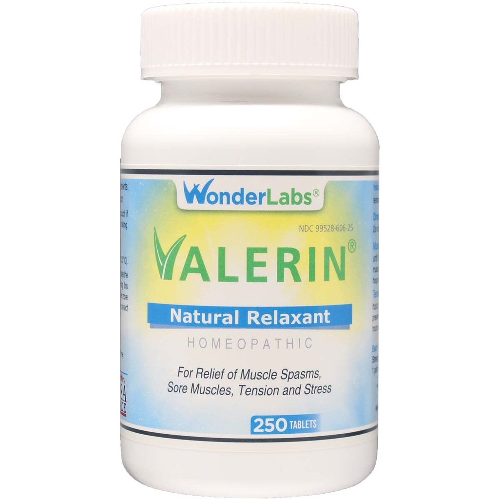 Wonder Laboratories Valerian Natural Relaxant for Tension Relief, Stress Relief, Leg Cramp Relief and Other Muscle Cramps Magnesium, Passion Flower, & Valerian Root Muscle Relaxant - (250ct)