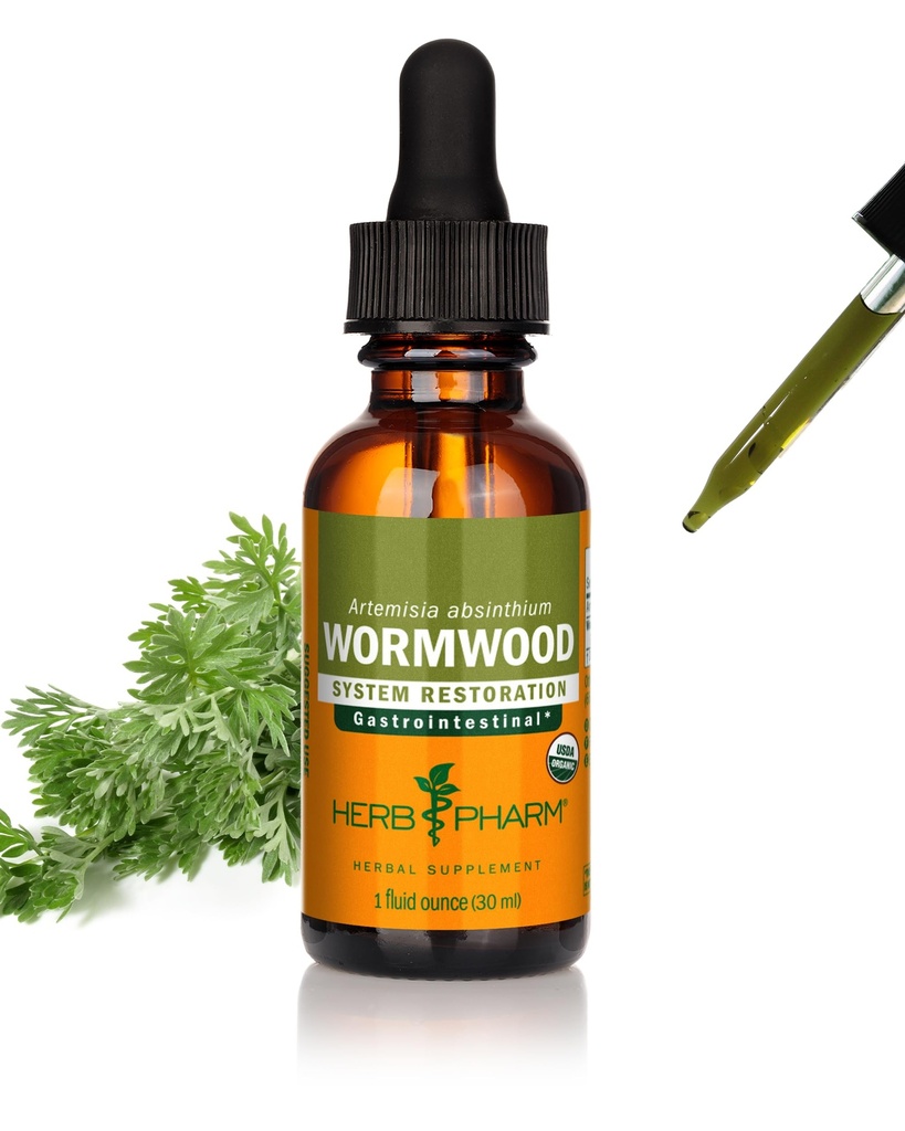 Extrait liquide de wormwood biologique certifié Herb Pharm pour le support du système digestif - 1 Ounce