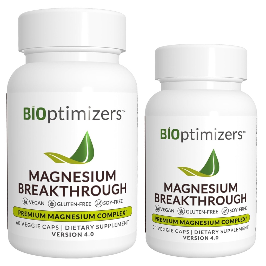 Supplément de rupture de magnésium 4.0 - A 7 formes de magnésium : Glycinat, Malate, Citrate et plus - Supplément naturel sommeil et cerveau - 90 Capsules