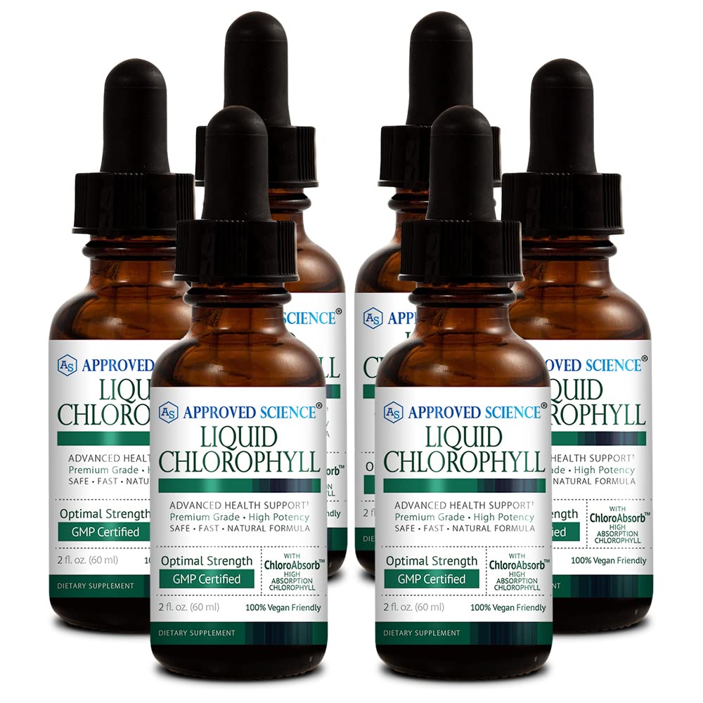 Approved Science Liquid Chlorophyll - 12 fl. Oz. - 60 mg ChloroAbsorb - Mulberry Leaf Extract - Energize the Body - Digestive and Immune Support - Natural Deodorant and Detox - Vegan - Made in the USA