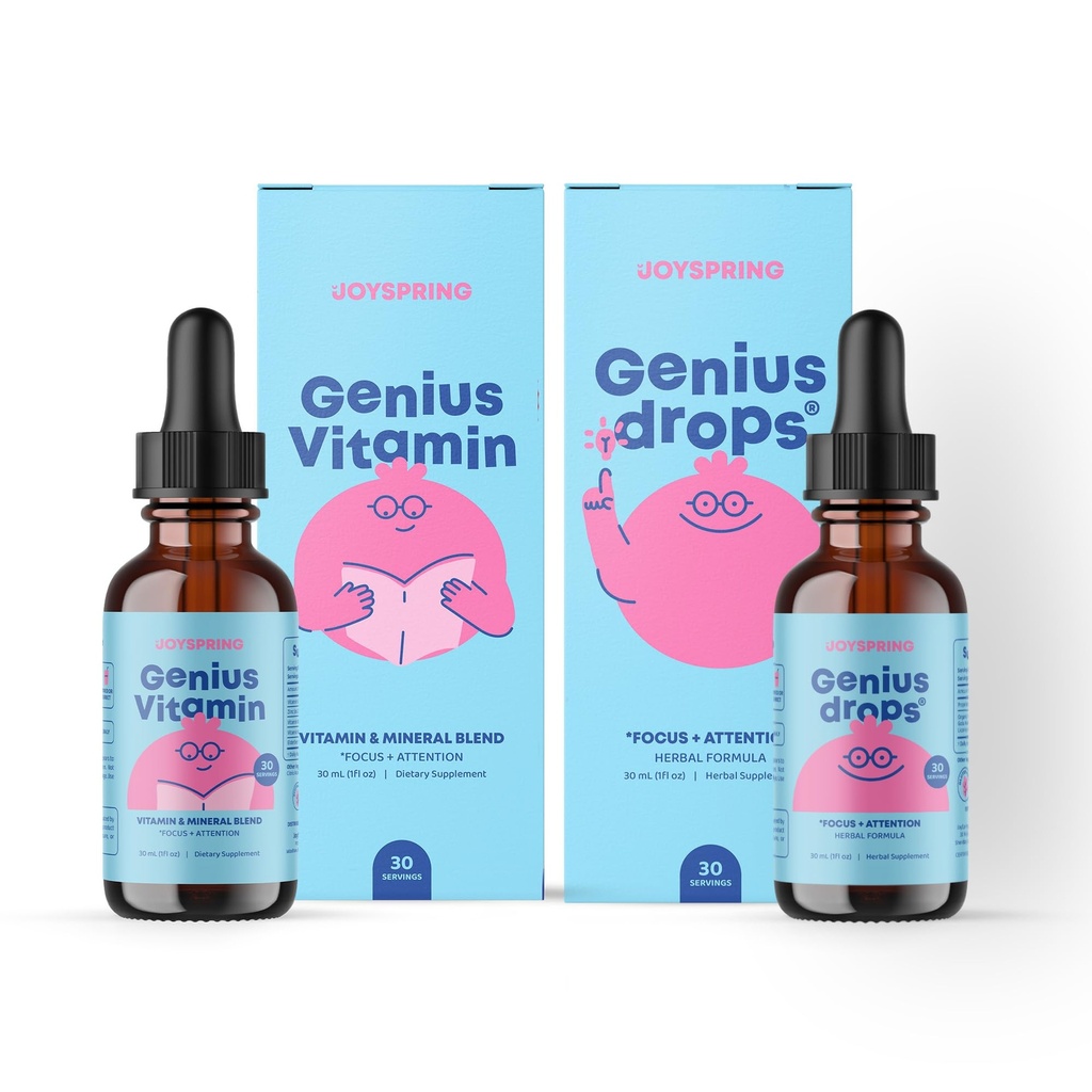 JoySpring Focus Support pour les enfants – Mélange biologique de B9, B12, Zinc et vitamine C – Supplément santé cérébrale et attention pour les enfants