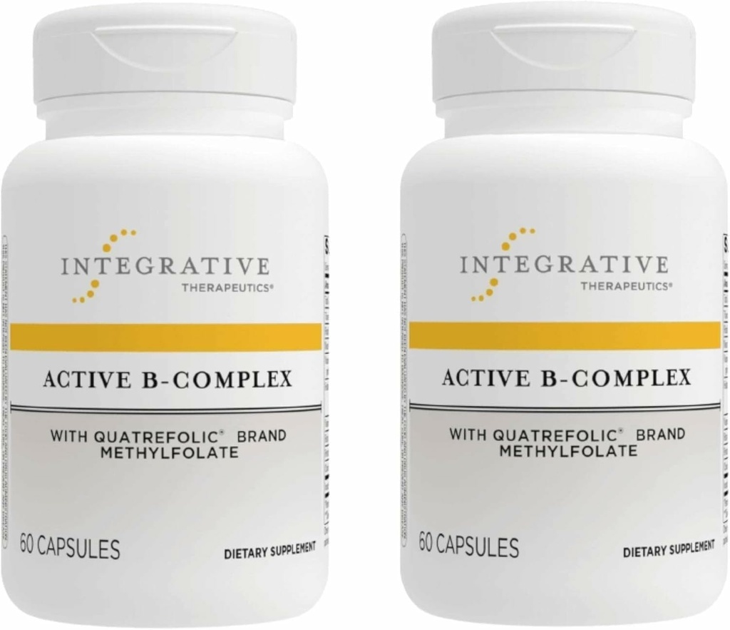 Integrative Therapie Aktive B-Komplexe -Zelluläre Energie und Herzgesundheitsunterstützung mit Vitaminen B2, B6 & B12* - Unterstützt Nervous & Immune Systems - Dairy-Free & Gluten-Free - 120 Kapseln