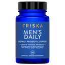 FRISKA Men’s Daily Digestive Enzyme and Probiotics Supplement, Natürliche Unterstützung für männliche Verdauungsgesundheit, Bloating, Gas, Verdauungshilfe, unterstützt Gut Health, Lactase und B-Vitamins, 30 Kapseln