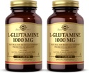 Solgar L-Glutamin 1000 mg, 60 Tabletten (Pack von 2) - Natural Muscle Food - Fördert Gastrointestinal (GI) Gesundheit - Unterstützt Gehirngesundheit - Non-GMO, Vegan, Gluten Free, Kosher - 60 Gesamt Servierungen