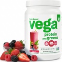 Vega Protéines et Verts Poudre de protéines, Berry - 20g Protéines végétales plus légumes, végétalien, non OGM, protéines de pois pour les femmes et les hommes, 1,2 lb (paquetage mai Vary)