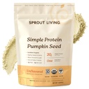 Sprout Living Organic Pumpkin Seed Protein Powder, Unflavored, 20 Gramm pflanzliches Proteinpulver ohne künstliche Süßungsmittel, Non Dairy, Non-GMO, Vegan, Glutenfrei (1 Pfund, 15 Portionen)